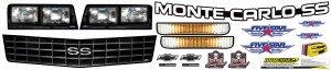 1988 Chevy Monte Carlo Nose Graphic Kit, Laminated Protective Coating.