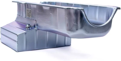 8qt. Engine Oil Pan, Rear/ Wet Sump, 2 Piece Rear Main Seal, 8in. Deep, Louvered Tray, Small Block Chevy, Steel, Each. - CHA-CP55LT