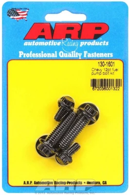 Fuel Pump Bolt Kit, 12 Point Head, Chromoly, Black Oxide, Chevy V8, Kit - ARP130-1601