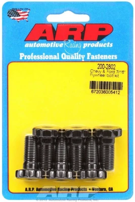 Flywheel Bolt Kit, Pro Series, 7/16-20in. Thread, 1.000in. Long, 12 Point Head, Chromoly, Black Oxide, 2-Piece Seal, GM V6 / V8, Set of 6. - ARP200-2802