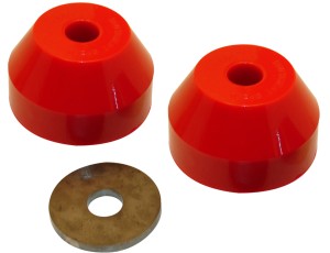 Large Poly Bushing Kit, 2 Red Bushings,1 Steel Washer, 5 in. x 3.345 in. 80 Durometer Each.