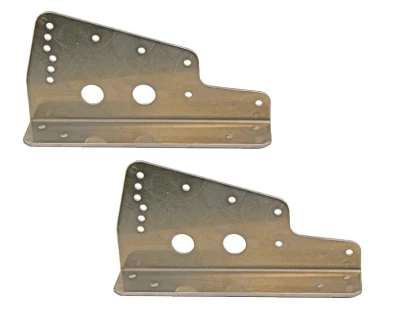 Seat Mount Brackets, Bolt On, Floor Mount, Aluminum, Natural Finish, Fits Kirkey Racing Seats, Pair. - KIR-99214