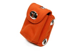 Storage Pouch, Transponder, Clear Viewing Window, Zip-Tie Mount, Nylon, Orange, Each