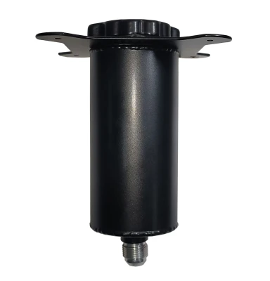 Rear End Fill Tank, 24 oz, 7 in Flange Mount, Aluminum, Black, 8 in tall, 3 in OD, AN 10 outlet, Each - PPM02010