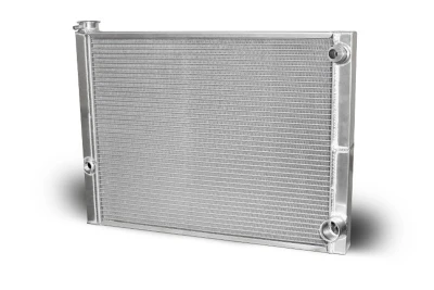 Radiator, 27.500 in W x 20 in H x 2 in D, Dual Pass, Passenger Side Inlet, Passenger Side Outlet, Aluminum, Natural, Each - AFC-80185NDP-16