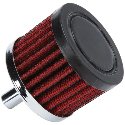 Breather, Push-In, Round, 3/8 in Hole, Reusable, Rubber / Steel, Black / Chrome, Each - PPM1850-1