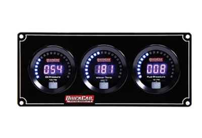 Gauge Panel Assembly, Digital, Oil Pressure / Water Temperature / Fuel Pressure, Black Face, Kit - QCP-67-3012