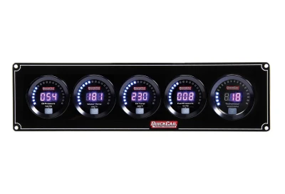 Gauge Panel Assembly, Digital, Oil Pressure / Water Temperature / Oil Temperature / Fuel Pressure / Tachometer, Black Face, Kit - QCP-67-4051