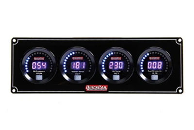 Gauge Panel Assembly, Digital, Oil Pressure / Water Temperature / Oil Temperature / Fuel Pressure, Black Face, Kit - QCP-67-4021