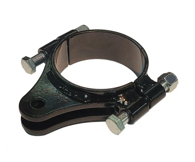 Clamp, Axle Mount, 3 in ID, 1.25 in wide, 2 pc, 3/16 in double shear mount,  3/8 in OD hole, steel, black powder coated. - PPM4018