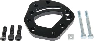 Power Steering Pump Bracket, Driver Side, Head Mount, Aluminum, Black Anodized, Short Water Pump, Small Block Chevy, Kit