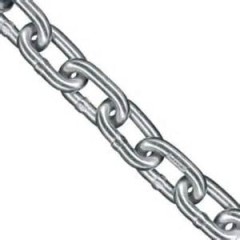 Chain, 5/16 in, Grade 30, 1900 lb, Zinc plated, per ft.
