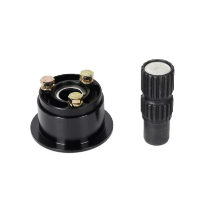 Steering Wheel Quick Release, 360 Degree Release,19 Spline, Aluminum, Black Anodized, 1.75 tall, .75 in Shaft, Kit - PPM68-015