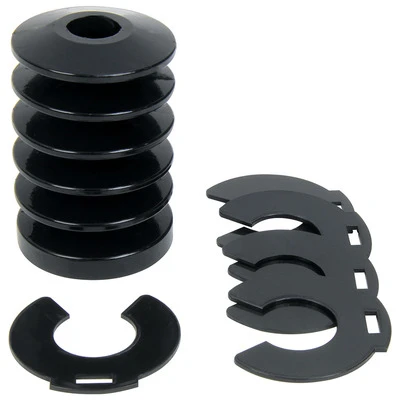Bump Stop, 3 in Tall, 1-5/8 in OD, 1/16 in Thick Packer Shims Included, Polyurethane, Black - PPMS-3019-64505