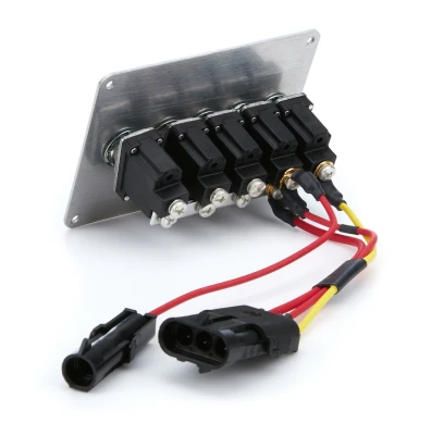 Switch Panel, Extreme, Dash Mount, 4.125 x 3 in, 4 Toggles / 1 Momentary Toggle, Black, Each - QCP-50-7731