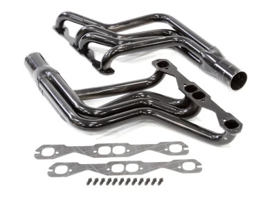 Full Length Headers, Street Stock, 1.625in. Primary, 3in. Collector, Includes Gaskets and Hardware, Steel, Black Paint, 602 Crate, Small Block Chevy, Fits Camaro and Monte Carlo, Pair. - SCH165A-CM2