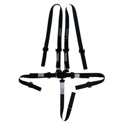 Harness, Sprint Car, 5 Point, 2 in Latch and Link, SFI 16.1, 2 in Pull Down Adjust, Wrap Around, Individual Harness, Black, Kit - USD-HB23031