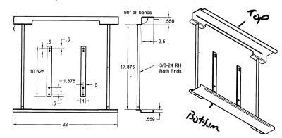 Radiator Mounting, Kit, Top & Bottom, .080 Aluminum. Includes mounting brackets, plates, bolts, nuts, and rods. Fits most 19 in x 28 in radiators, 2.25 in wide x 22 in long. - PPM2111124