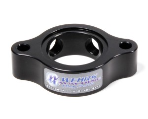 Water Neck Spacer, 1 in Thick, Two 3/8 in NPT Female Ports, Aluminum, Black Anodized, Chevy V8, Each