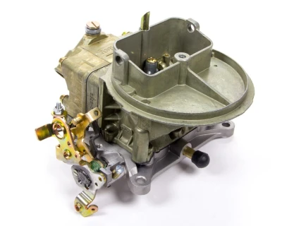 Willy's Carburetor, Circle Track, 2-Barrel, 500 CFM, Holley Flange, No Choke, Single Inlet, Gold Chromate, Each. - WLY44122