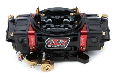 Willy's Gas Carburetor, HP, 4-Barrel, 406-430 C.I., 850 CFM, Square Bore, No Choke, Mechanical Secondary, Dual Inlet, Aluminum, Black Powder Coat, Each. - WLY54502