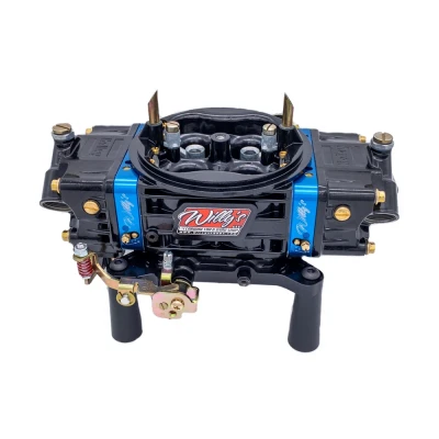 Willy's Alky Carburetor, HP, 4-Barrel, 650 CFM, Square Bore, No Choke, Mechanical Secondary, Dual Inlet, Black Powder Coat, For GM 604,Each. - WLY62501