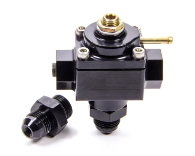 Willy's Fuel Pressure Regulator, 3 to 10 psi, In-Line, 8 AN Female O-Ring Inlet, 8 AN Female O-Ring Outlet, Aluminum, Black Anodized, Alcohol, Each. - WLY791