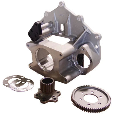 Bellhousing, 6-1/4 in Deep Housing, Idler Gear, 63 Tooth Ring Gear, Crank Coupler, HTD Gear, Shims, Aluminum, Natural, Chevy, Kit. - WIN62843