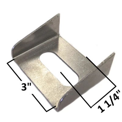 Steering Shaft Bracket  (.085 in steel, 2 1/4 in long, 1 1/4 in ctr of slot to end) weld on, each - PPM-069BK