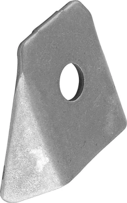 Tab, Body Brace, Flat, Gusseted, 3/8 in Mounting Hole, 0.085 in Thick, Steel, Natural, Each - PPM-624