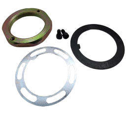 Spindle Nut, Keyed Washer / Screws Included, Steel, Plated, 2 in Pin Wide 5 Hubs, Kit