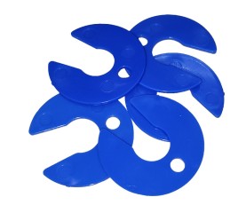 Shock Shims, 1/16 in Thick, 16mm / 5/8 in, Blue,  Plastic, 5 pk.
