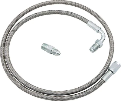 Hydraulic Hose, Clutch Hose, 36 in Long, 3 AN Hose, 3 AN Straight Female to 3/16 in 90 Degree Inverted Flare Male, Braided Stainless, PTFE, Kit - PPM46100-36