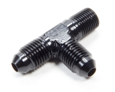 Fitting, Adapter Tee, 4 AN Male x 4 AN Male x 1/8 in NPT Male, Aluminum, Black Anodized, Each. - PPM941-8104T