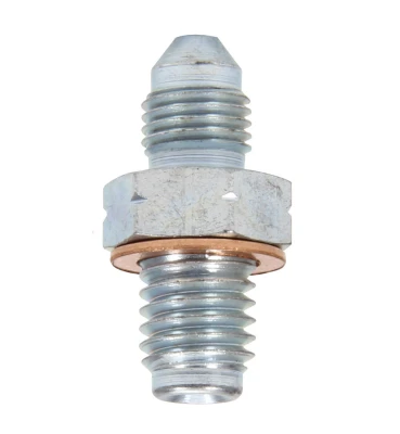 Fitting, Adapter, Straight, 3 AN Male to 10 mm x 1.50 Male, Steel, Zinc Oxide, Each - PPM941-440310