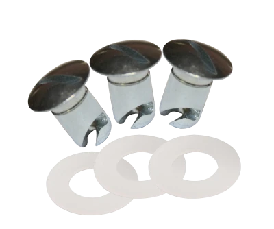 Quick Turn Fastener, Aluminum, Clear Anodized, Mud Covers, Set of 3 - PPM70-1314