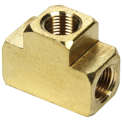 Fitting, Adapter Tee, 1/8 in NPT Female x 1/8 in NPT Female x 1/8 in NPT Female, Brass, Natural, Each - PPM941-17139