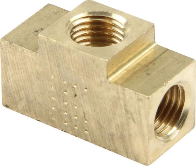 Fitting, Adapter Tee, 3 Way 3/8-24 in Inverted Flare Female, Brass, 3/16 in Hardline, Each - PPM941-17136