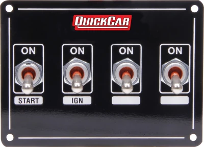 Switch Panel, Extreme, Dash Mount, 4-1/8 x 3 in, 3 Toggles / 1 Cross Over Toggle (Dual Ignition), Black, Kit. - QCP-50-7411