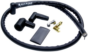 Coil Wire, Spiral Core, 8 mm, Sleeved, 36 in Long, Connectors / Ends, Black, Cut to Fit, Kit