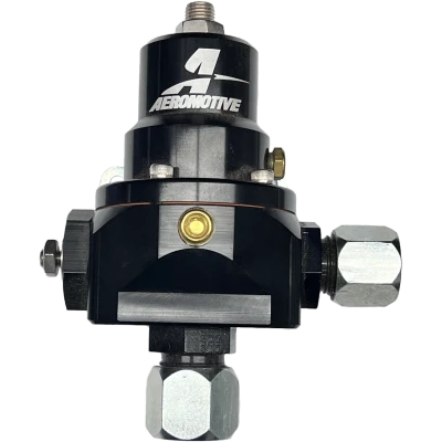 Fuel Pressure Regulator, Double-Adjustable, 3 to 18 psi, In-Line, 8 AN Inlet, 8 AN Outlet, 10 AN Return, 1/8 in NPT Port, E85 / Gas / Diesel - SWE308-10300