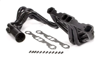 Mid Length Headers, IMCA Modified, 1.75in. Primary, 3.5in. Collector, Includes Gaskets and Hardware, Steel, Black Paint, Small Block Chevy, Fits Ellis Chassis, Pair. - SCH1152
