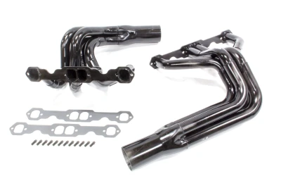 Mid Length Headers, IMCA Modified, 1.75 to 1.875in. Primary, 3.5in. Collector, Includes Gaskets and Hardware, Steel, Black Paint, Small Block Chevy, Fits Ellis Chassis, Pair. - SCH1152V