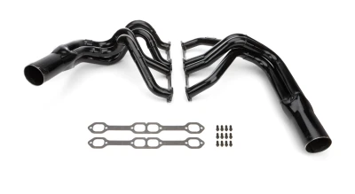 Mid Length Headers, 1.75 to 1.875in. Primary, 3.5in. Collector, Inlcudes Gaskets and Hardware, Steel, Black Paint, 18 Degree Head, Small Block Chevy, Fits Ellis Chassis, Pair. - SCH1152V18