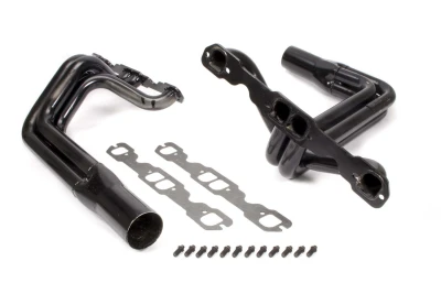 Full Length Headers, IMCA Modified, 1.625in. Primary, 3in. Collector, Includes Gaskets and Hardware, Steel, Black Paint, For 604 Crate Motor, Fits Harris, Skyrocket, and Victory, Pair. - SCH11619HCM