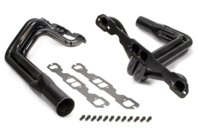 Full Length Headers, IMCA Modified, 1.625in. Primary, 3in. Collector, Includes Gaskets and Hardware, Steel, Black Paint, For 602 Crate, Small Block Chevy, Fits Harris, Skyrocket, and Victory, Pair. - SCH11619HCM2