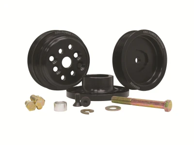 Pulley Kit, Pro-Series, 6-Rib Serpentine, 1 to 1, Aluminum, Black Anodized, Small Block Chevy, Kit - KRC36400000