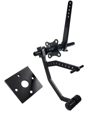 Pedal Assembly, Gas, Adjustable, Straight Foot Box Mount, Aluminum, Black, Universal, Each - PPM524