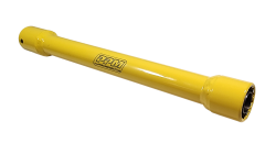 Lug Nut Socket, Pit Socket, Spring Loaded, 1/2 in Drive, 12 in Long, Steel, Yellow Powder Coat, 1 in Lug Nuts, Each