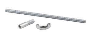 Air Cleaner Stud, 1/4-20 in Thread, 5/16-18 in Adapter, 5-3/4 in Long, Steel, Zinc Plated,Kit